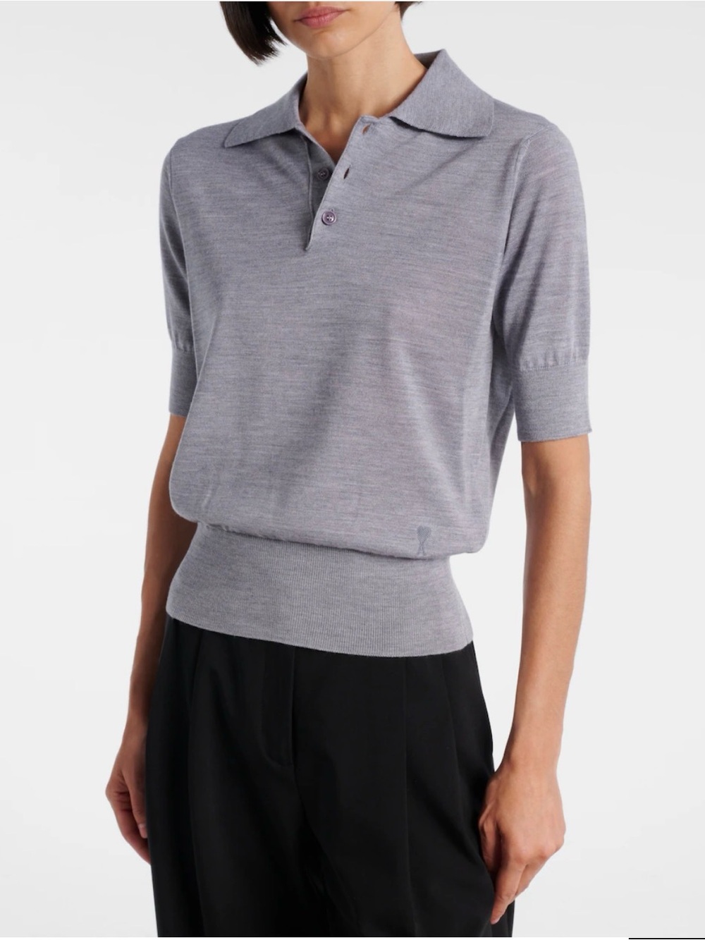Ami wool and silk Polo shirt